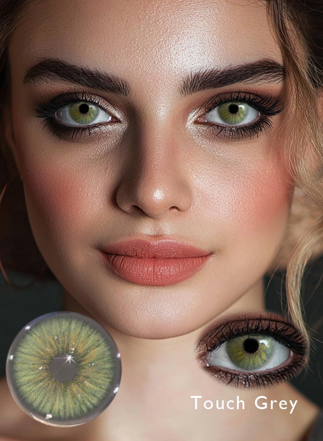 كَاتْشُو لُوك عدسات كاتشو لوك الملونة للنساء – عدسات رمادية سنوية قطرها 14.2 مم - Image 3